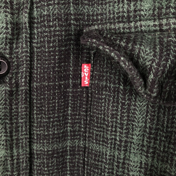 Levi's Relaxed Long Sleeve Flannel Check Shirt, Men's Size XL cotton dark green Vintage Second Hand