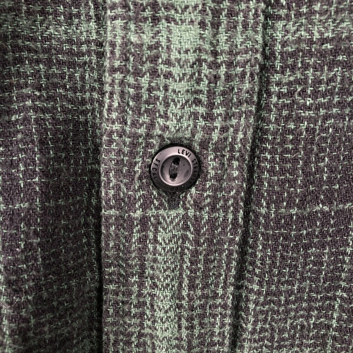 Levi's Relaxed Long Sleeve Flannel Check Shirt, Men's Size XL cotton dark green Vintage Second Hand