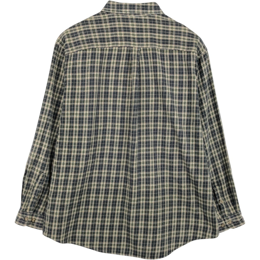 Carhartt Check Pattern Long Sleeve Button-Down Flannel Shirt, Men's XXL (approx.) cotton Beige type Vintage Second Hand