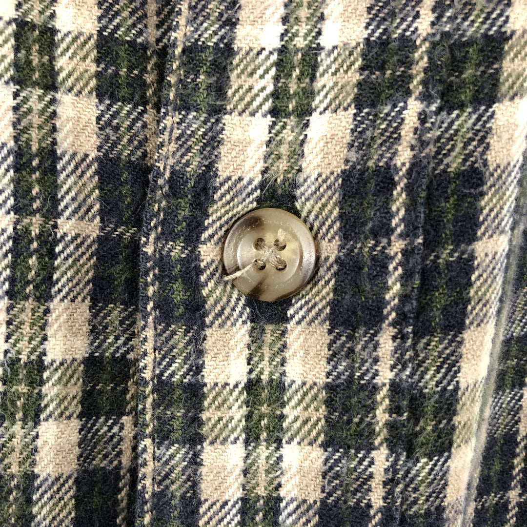 Carhartt Check Pattern Long Sleeve Button-Down Flannel Shirt, Men's XXL (approx.) cotton Beige type Vintage Second Hand