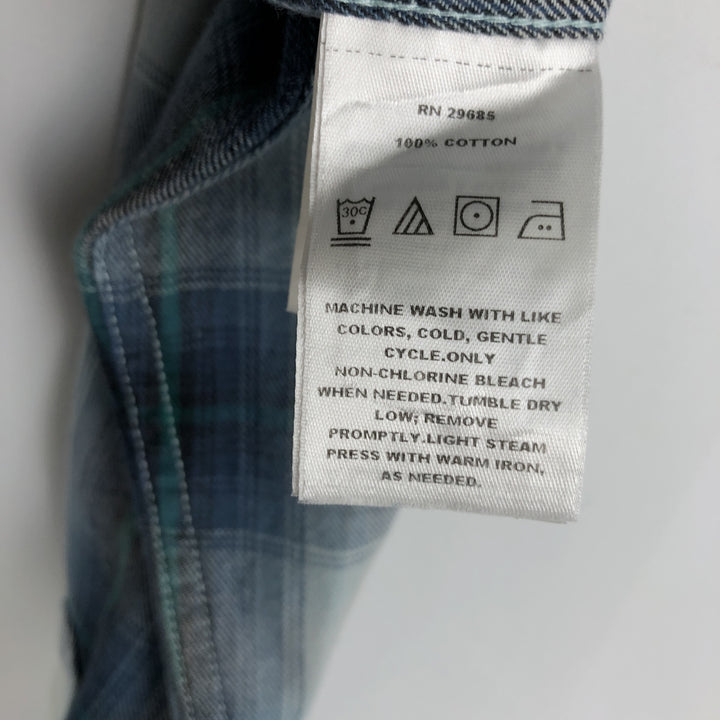 Pendleton long-sleeved light flannel check shirt, men's size M (approx.) cotton blue type Vintage Second Hand