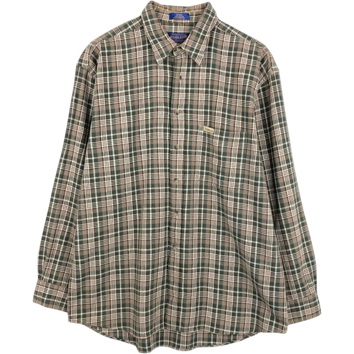 Pendleton PENDLETON Long Sleeve Lightflannel Check Shirt, Men's XL cotton Charcoal Vintage Second Hand