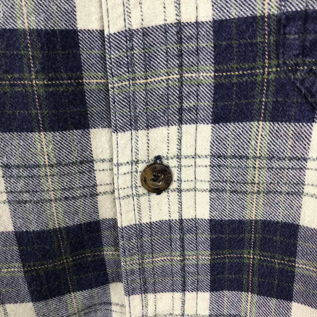 2000'S Woolrich Long-Sleeve Button-Down Light Flannel Check Shirt, Men's Size XL (approx.) unclear navy blue type Vintage Second Hand