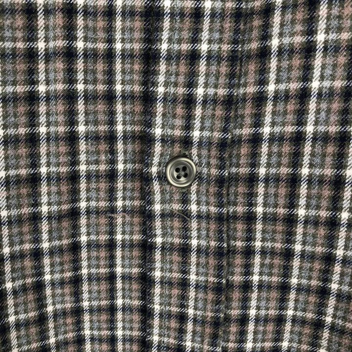 90s-00'S GAP FACTORY STORE Long-Sleeve Button-Down Flannel Check Shirt, Men's Size XL (Equivalent), Vintage cotton gray type Vintage Second Hand