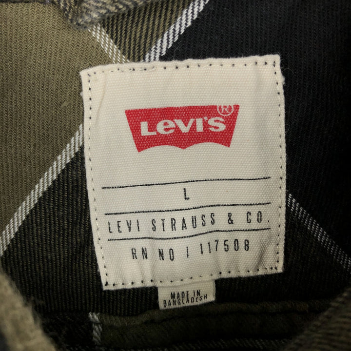 Levi's Long Sleeve Light Nell Check Shirt, Men's Size L cotton green type Vintage Second Hand