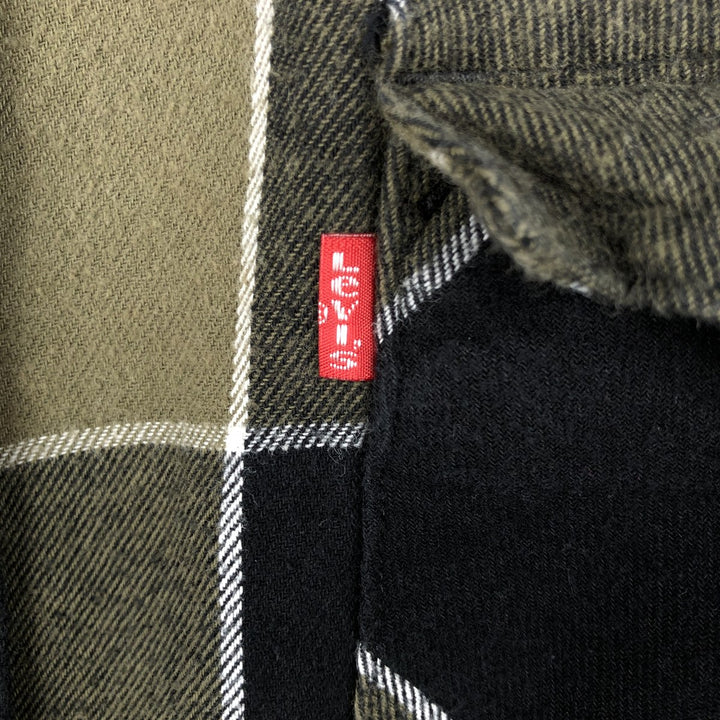 Levi's Long Sleeve Light Nell Check Shirt, Men's Size L cotton green type Vintage Second Hand