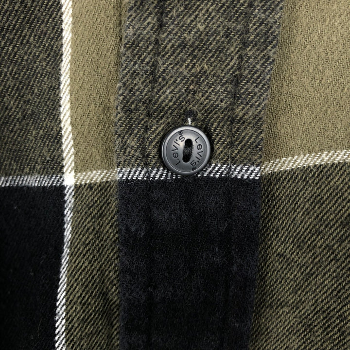 Levi's Long Sleeve Light Nell Check Shirt, Men's Size L cotton green type Vintage Second Hand