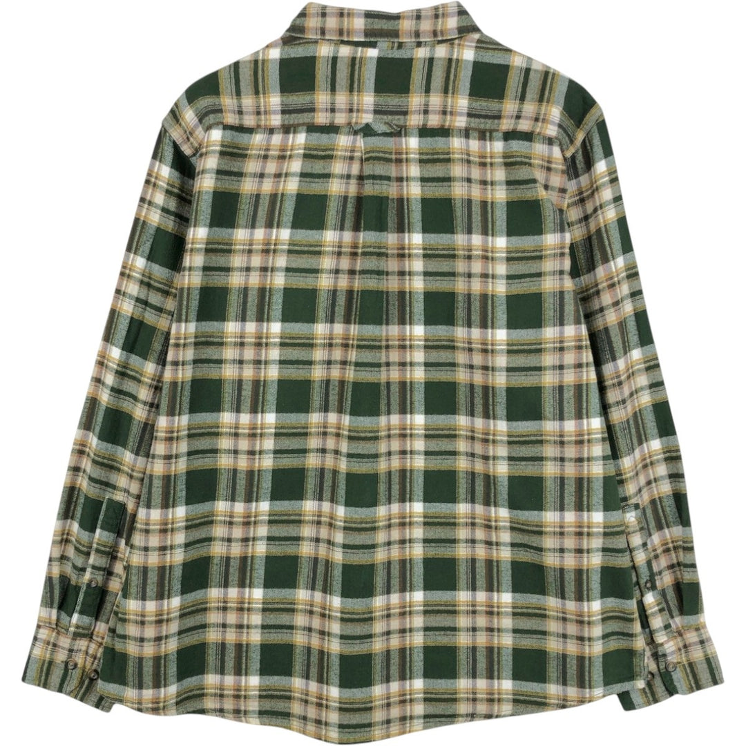 Eddie Bauer Men's Long Sleeve Flannel Check Shirt, Size XL cotton green type Vintage Second Hand