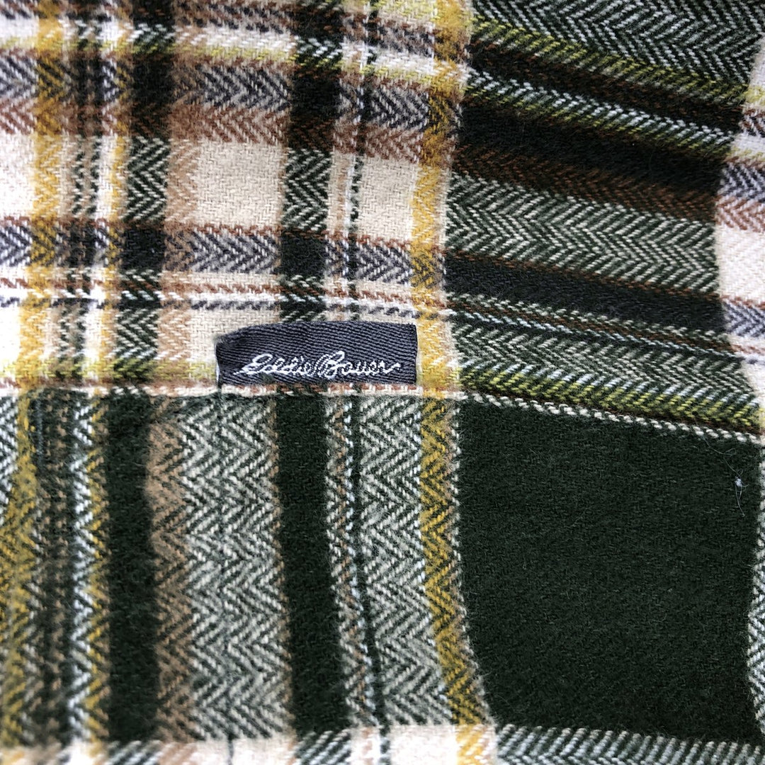 Eddie Bauer Men's Long Sleeve Flannel Check Shirt, Size XL cotton green type Vintage Second Hand