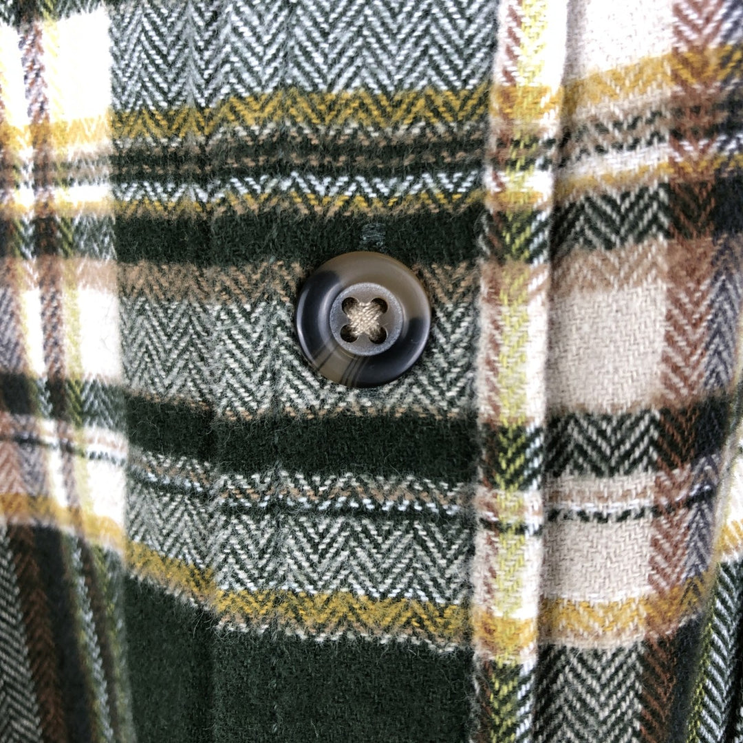 Eddie Bauer Men's Long Sleeve Flannel Check Shirt, Size XL cotton green type Vintage Second Hand
