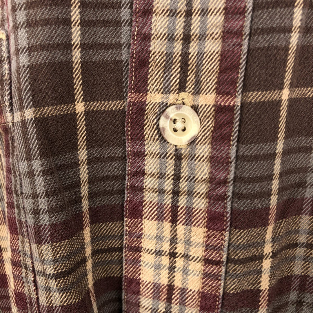 Carhartt long-sleeved button-down flannel check shirt, men's size L cotton Beige type Vintage Second Hand