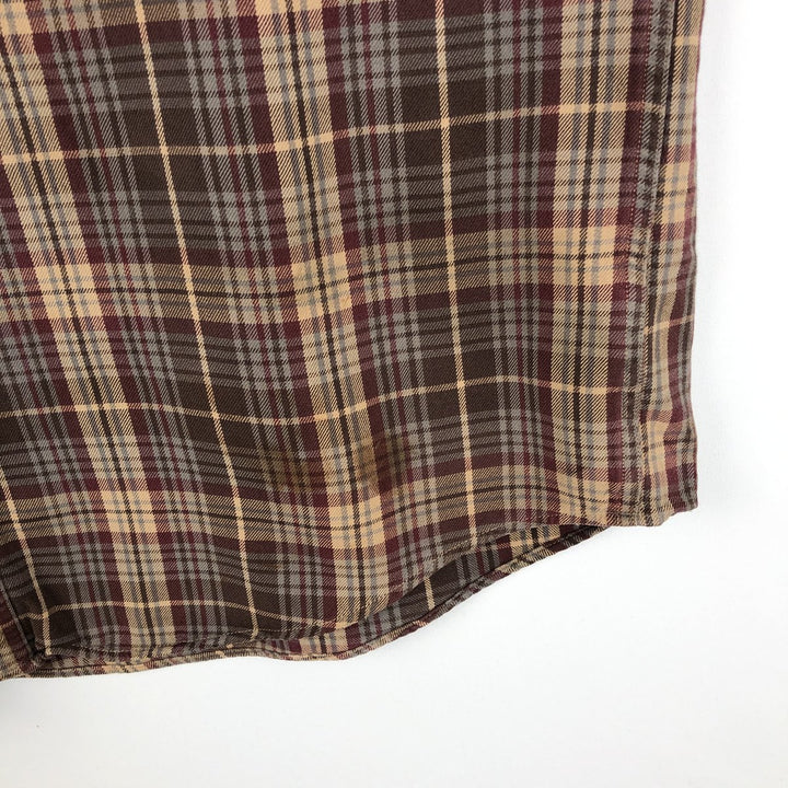 Carhartt long-sleeved button-down flannel check shirt, men's size L cotton Beige type Vintage Second Hand