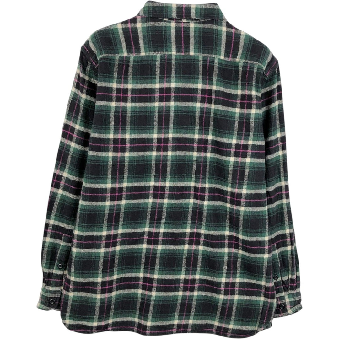 Levi's long-sleeved flannel check shirt, size M, men's cotton green type Vintage Second Hand