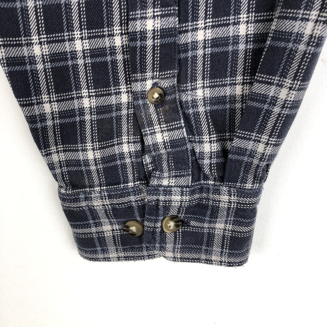 Carhartt Long-Sleeve Button-Down Flannel Check Shirt, Men's Size XL (approx.) cotton navy blue type Vintage Second Hand