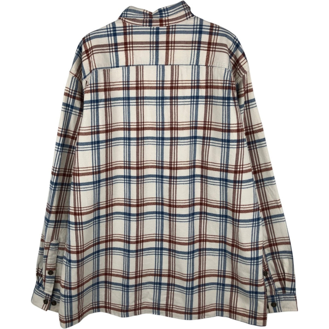 Patagonia ORGANIC COTTON 42400FA21 Long-Sleeve Light Flannel Check Shirt, Men's XL (approx.) Organic cotton unbleached Vintage Second Hand