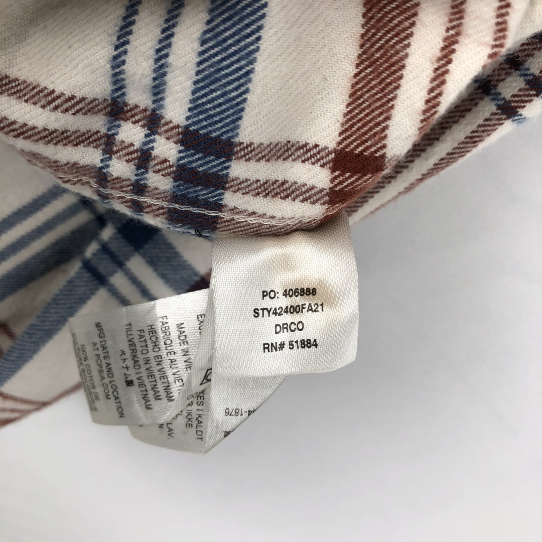 Patagonia ORGANIC COTTON 42400FA21 Long-Sleeve Light Flannel Check Shirt, Men's XL (approx.) Organic cotton unbleached Vintage Second Hand