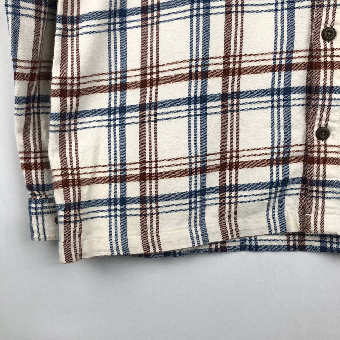 Patagonia ORGANIC COTTON 42400FA21 Long-Sleeve Light Flannel Check Shirt, Men's XL (approx.) Organic cotton unbleached Vintage Second Hand