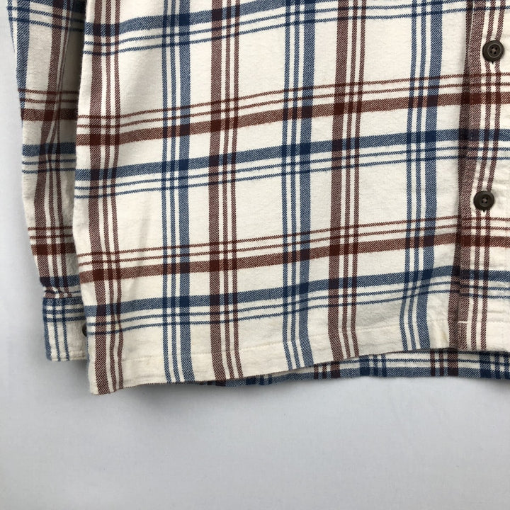 Patagonia ORGANIC COTTON 42400FA21 Long-Sleeve Light Flannel Check Shirt, Men's XL (approx.) Organic cotton unbleached Vintage Second Hand