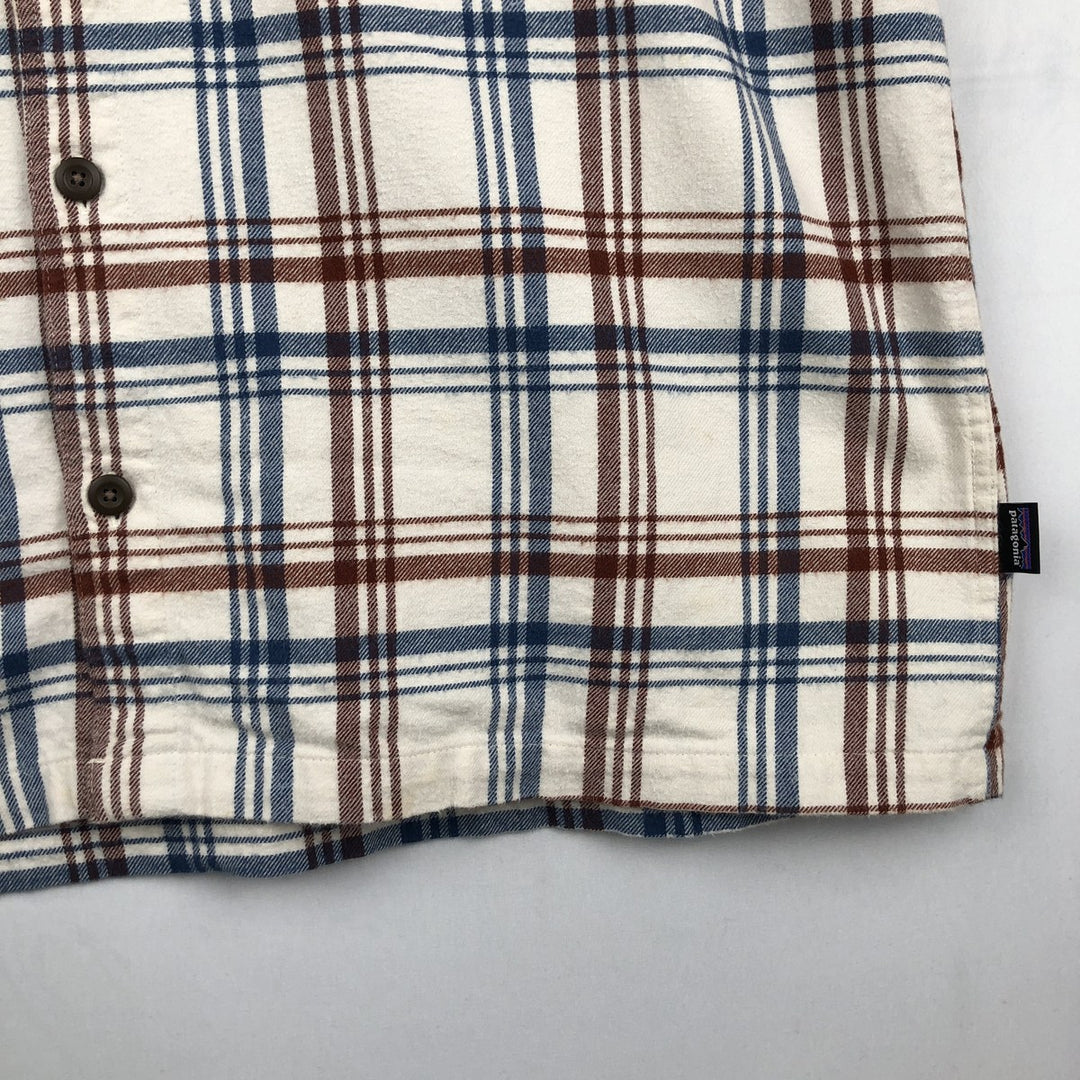 Patagonia ORGANIC COTTON 42400FA21 Long-Sleeve Light Flannel Check Shirt, Men's XL (approx.) Organic cotton unbleached Vintage Second Hand