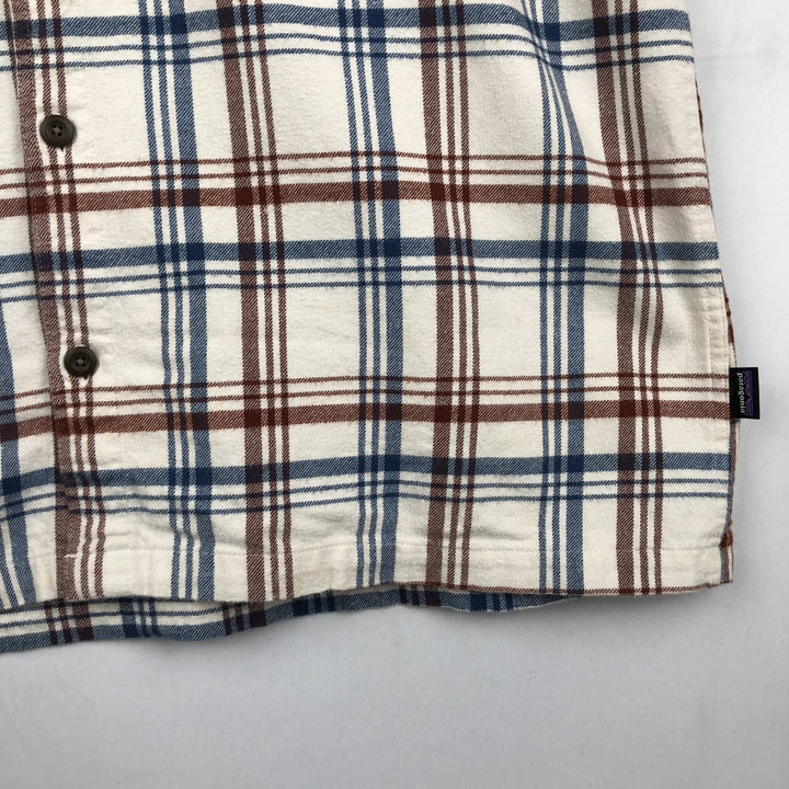 Patagonia ORGANIC COTTON 42400FA21 Long-Sleeve Light Flannel Check Shirt, Men's XL (approx.) Organic cotton unbleached Vintage Second Hand