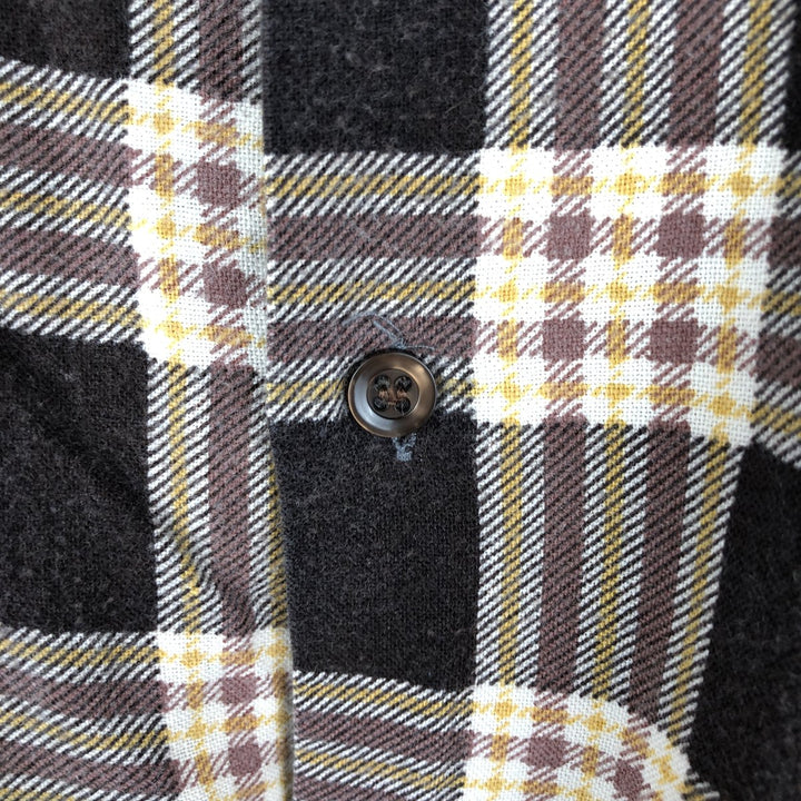 Dickies Long Sleeve Printed Flannel Check Shirt, Men's XL cotton brown type Vintage Second Hand