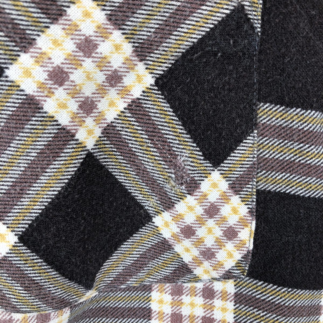 Dickies Long Sleeve Printed Flannel Check Shirt, Men's XL cotton brown type Vintage Second Hand