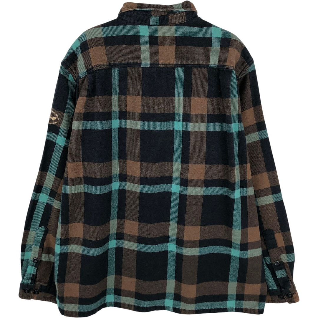 Patagonia ORGANIC COTTON 53947FA15 Long-Sleeve Light Flannel Check Shirt, Men's Size L (approx.) cotton black type Vintage Second Hand