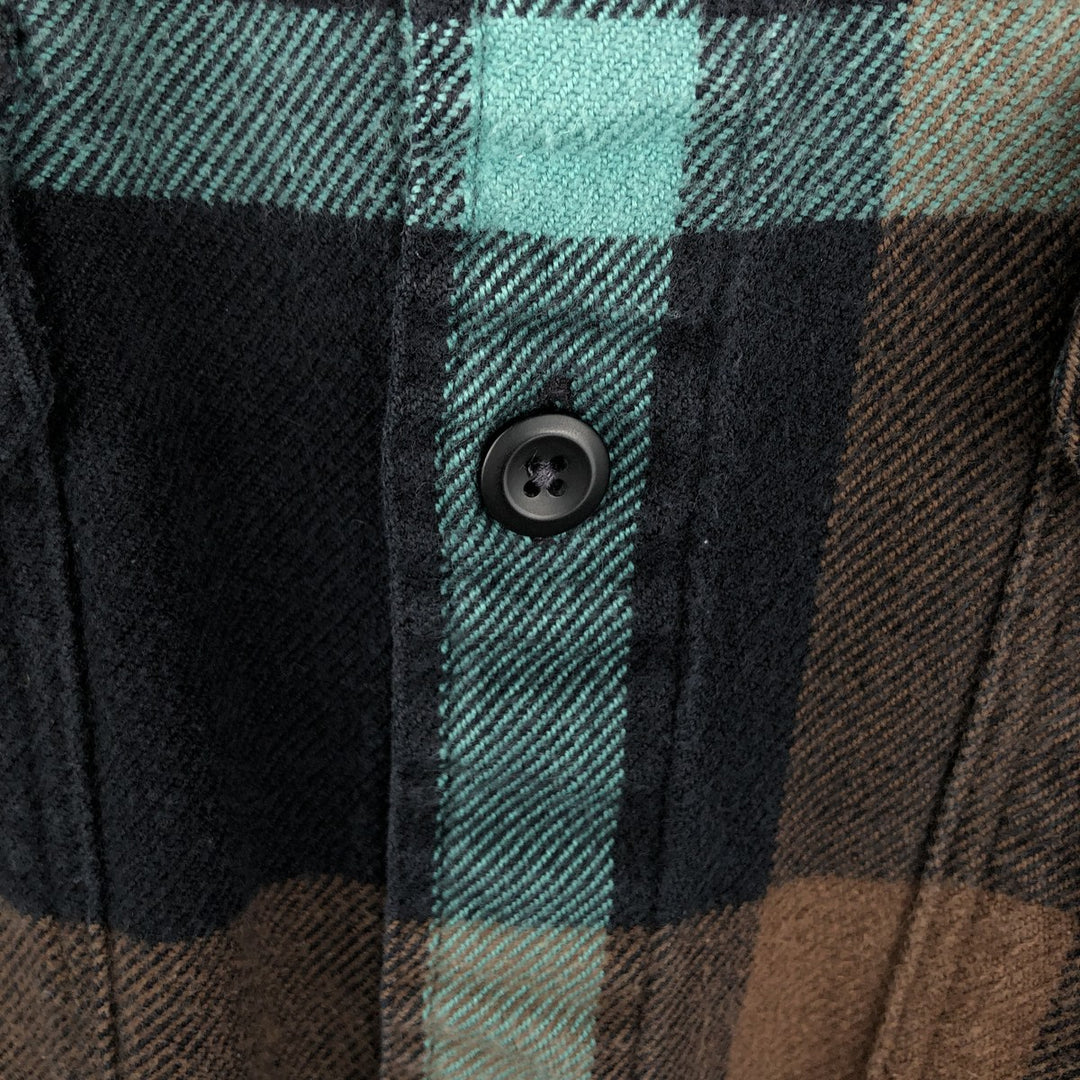 Patagonia ORGANIC COTTON 53947FA15 Long-Sleeve Light Flannel Check Shirt, Men's Size L (approx.) cotton black type Vintage Second Hand