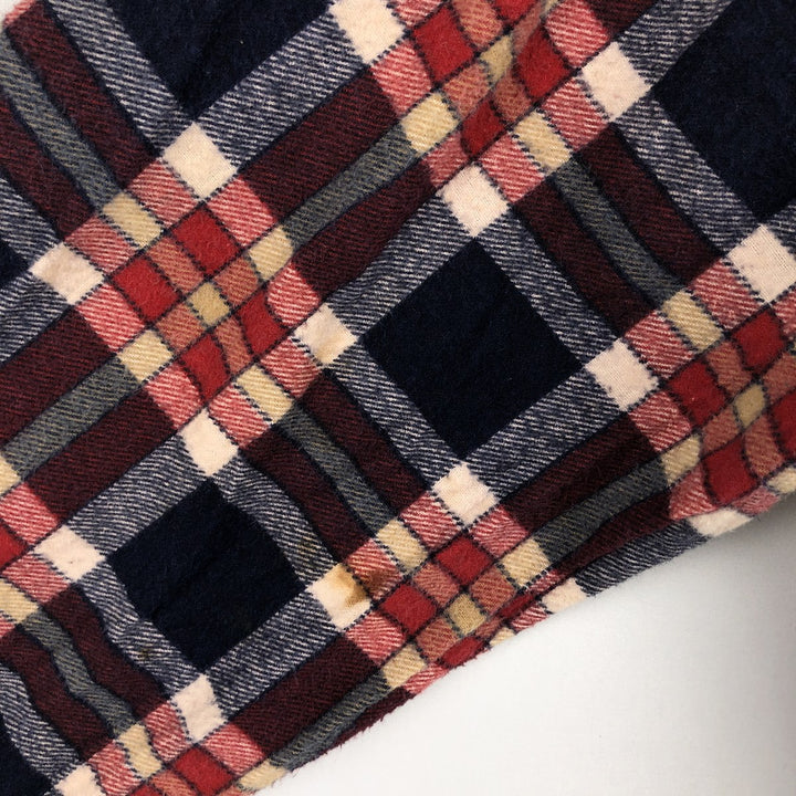 1980'S Dickies Long-Sleeve Light Flannel Check Shirt, Men's Size L (approx.), Vintage cotton navy blue type Vintage Second Hand
