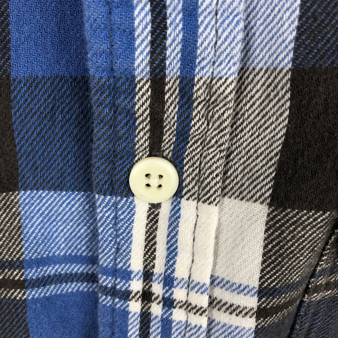 Ralph Lauren POLO RALPH LAUREN Long-Sleeve Light Flannel Check Shirt, Men's Size S (approx.) cotton blue type Vintage Second Hand
