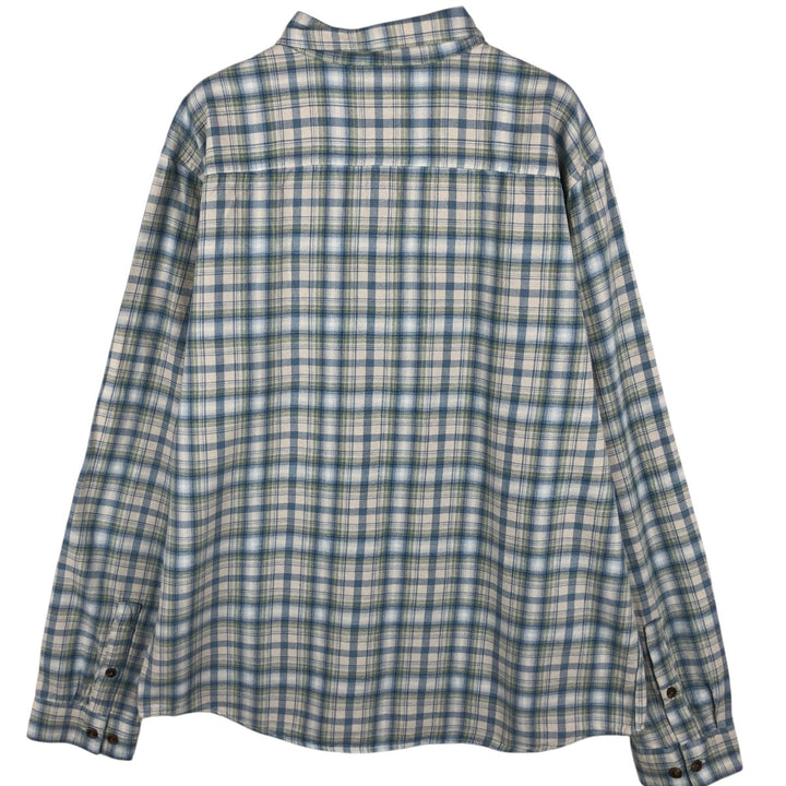 Patagonia ORGANIC COTTON 42410FA23 Long-Sleeve Light Flannel Check Shirt, Men's Size L (approx.) Organic cotton Blue type light blue Vintage Second Hand