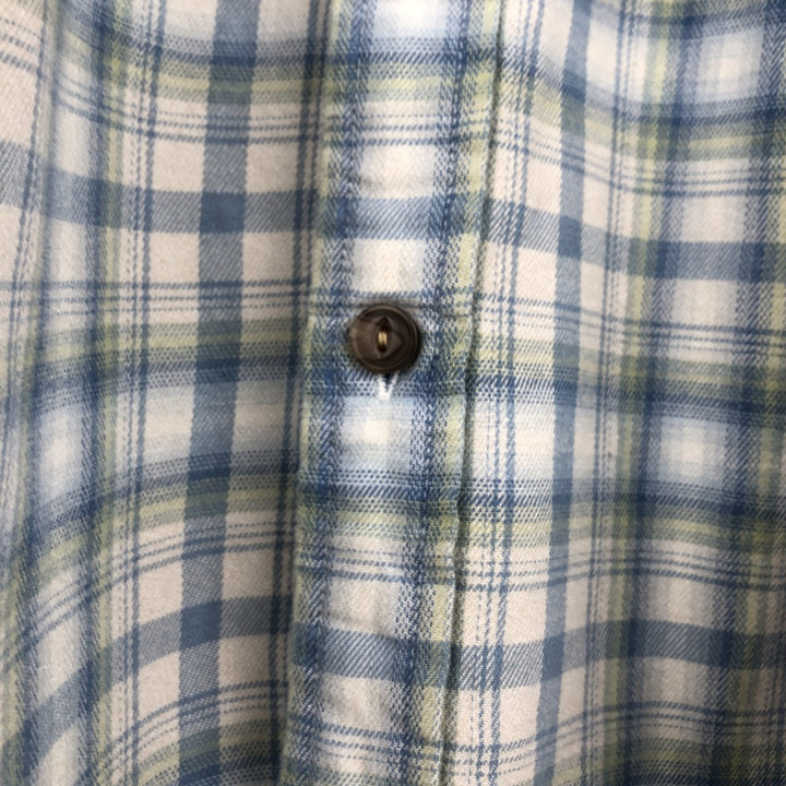 Patagonia ORGANIC COTTON 42410FA23 Long-Sleeve Light Flannel Check Shirt, Men's Size L (approx.) Organic cotton Blue type light blue Vintage Second Hand