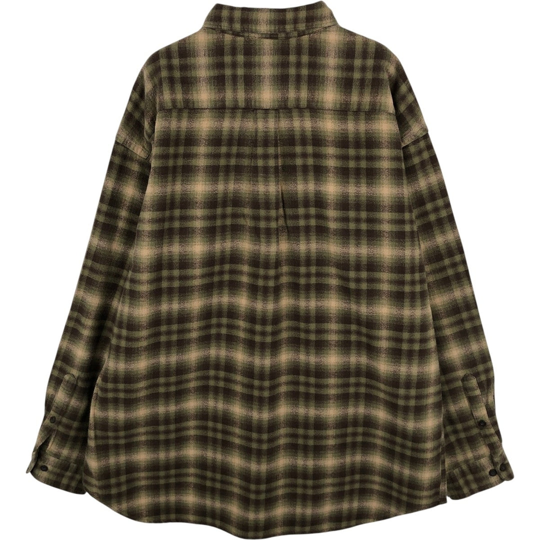 Banana Republic Long-Sleeve Light Flannel Check Shirt, Men's Size XL (approx.) unclear brown type Vintage Second Hand