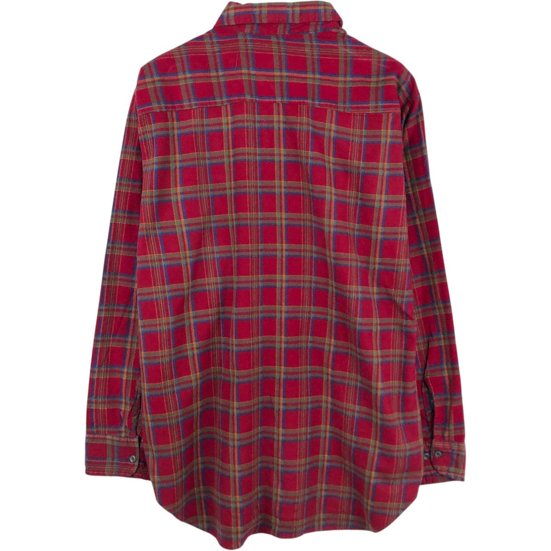 90'S Dickies Long-Sleeve Printed Flannel Check Shirt, Men's XL (approx.), Vintage cotton red type Vintage Second Hand