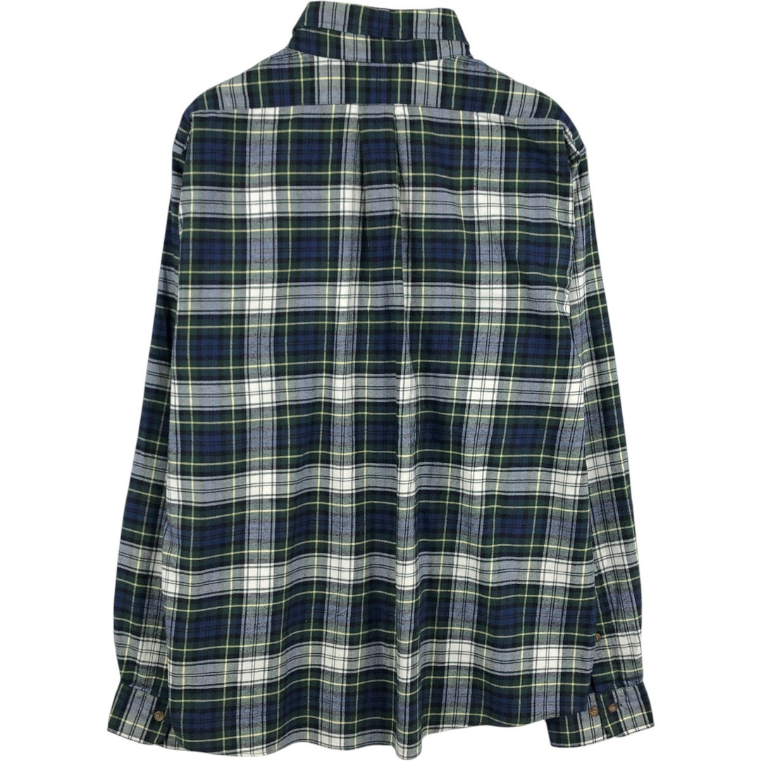 Brooks Brothers 1818 Long-Sleeve Button-Down Light Flannel Check Shirt, Men's Size L (approx.) cotton multicolor Vintage Second Hand