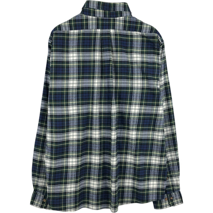 Brooks Brothers 1818 Long-Sleeve Button-Down Light Flannel Check Shirt, Men's Size L (approx.) cotton multicolor Vintage Second Hand