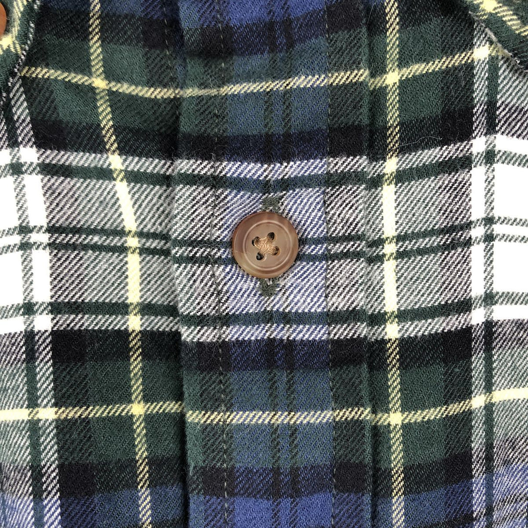 Brooks Brothers 1818 Long-Sleeve Button-Down Light Flannel Check Shirt, Men's Size L (approx.) cotton multicolor Vintage Second Hand
