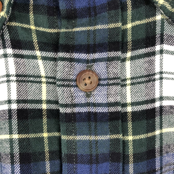 Brooks Brothers 1818 Long-Sleeve Button-Down Light Flannel Check Shirt, Men's Size L (approx.) cotton multicolor Vintage Second Hand