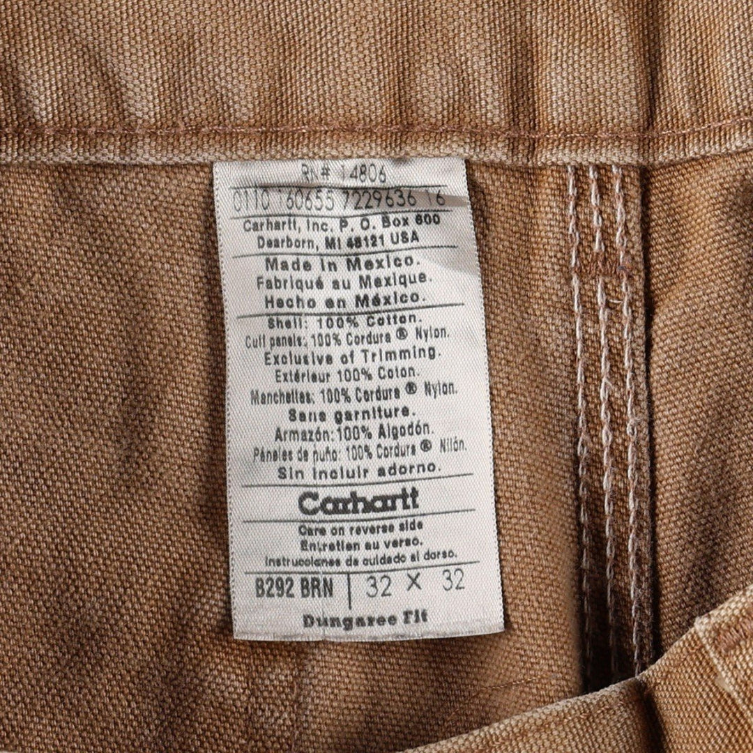 Carhartt Dungaree Fit Double Knee Duck Painter Pants, Men's Size W32 cotton Camel type Vintage Second Hand