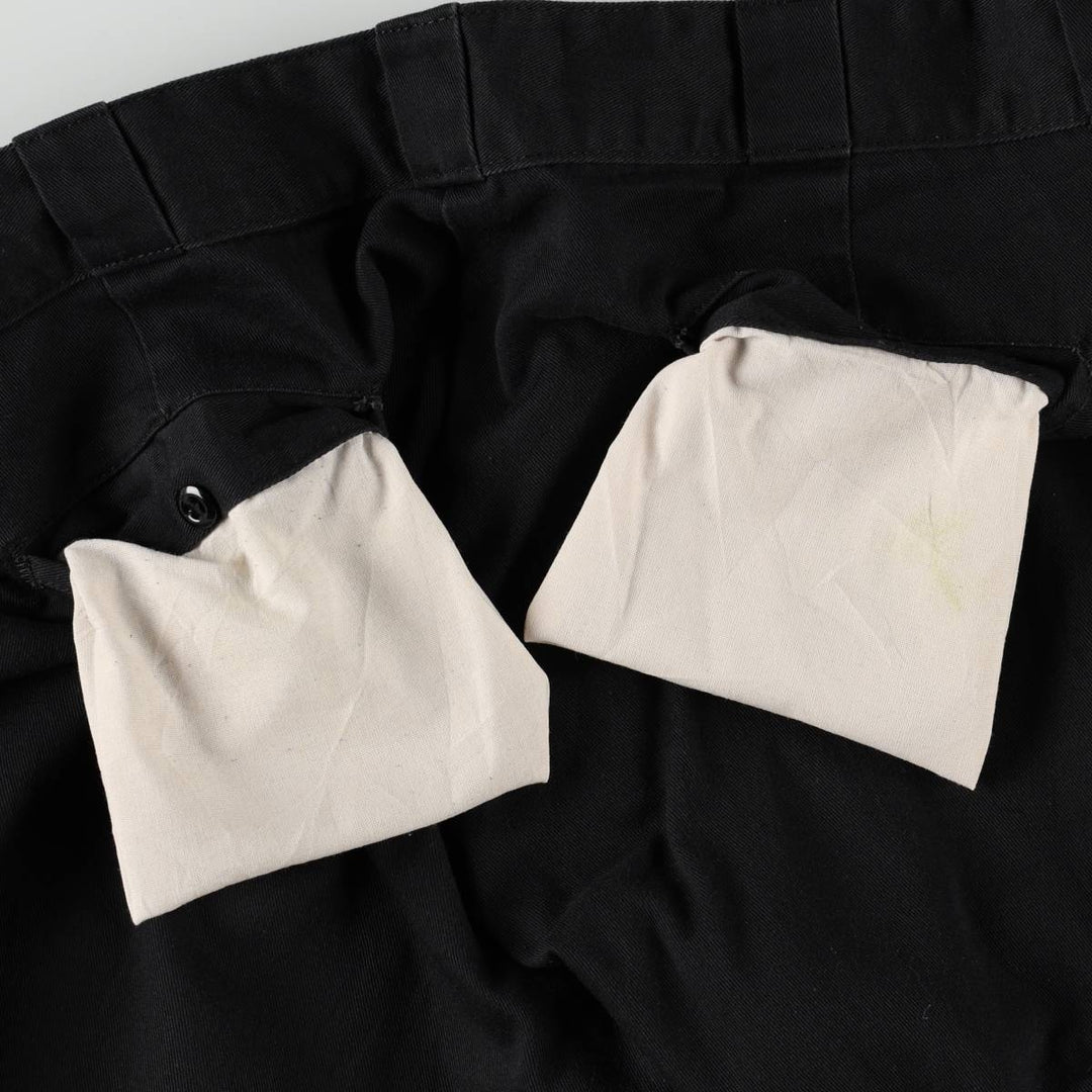 Dickies Relaxed Straight Double Knee Work Pants, Men's Size W34 (approx.) polyester black type Vintage Second Hand