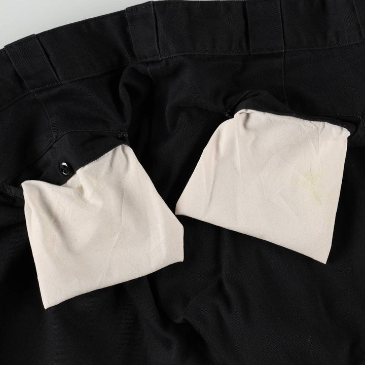 Dickies Relaxed Straight Double Knee Work Pants, Men's Size W34 (approx.) polyester black type Vintage Second Hand