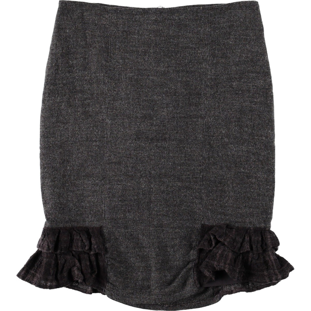 BEBE Frill Half-Length Tight Skirt, Women's Size M (approx.) Viscose gray type Vintage Second Hand