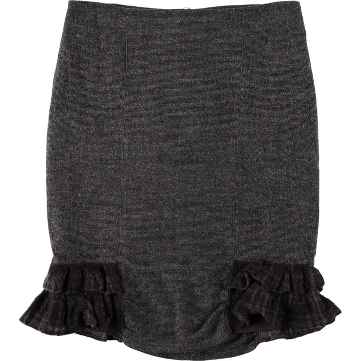 BEBE Frill Half-Length Tight Skirt, Women's Size M (approx.) Viscose gray type Vintage Second Hand