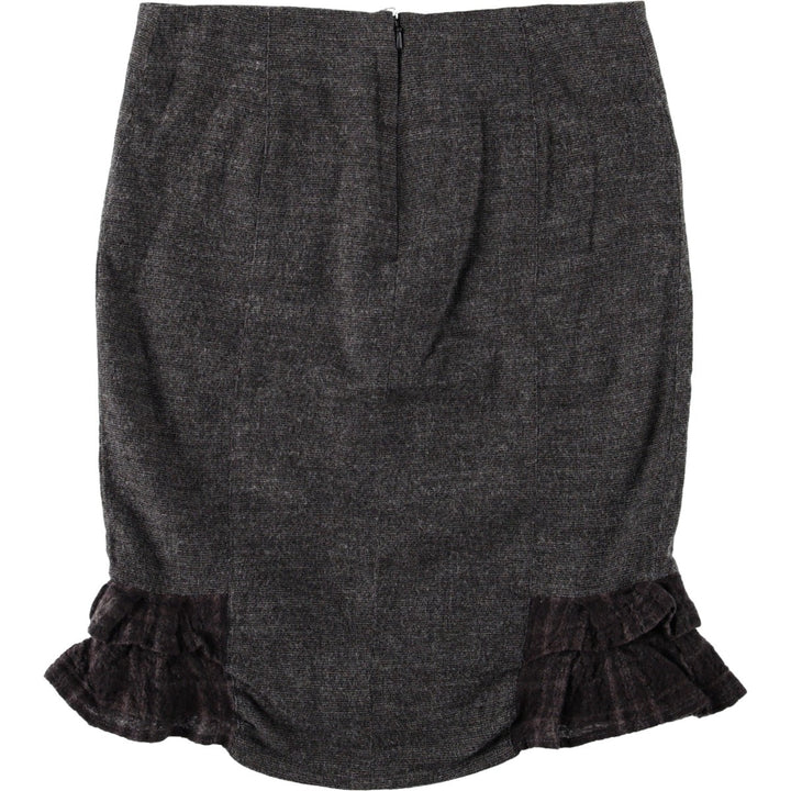 BEBE Frill Half-Length Tight Skirt, Women's Size M (approx.) Viscose gray type Vintage Second Hand