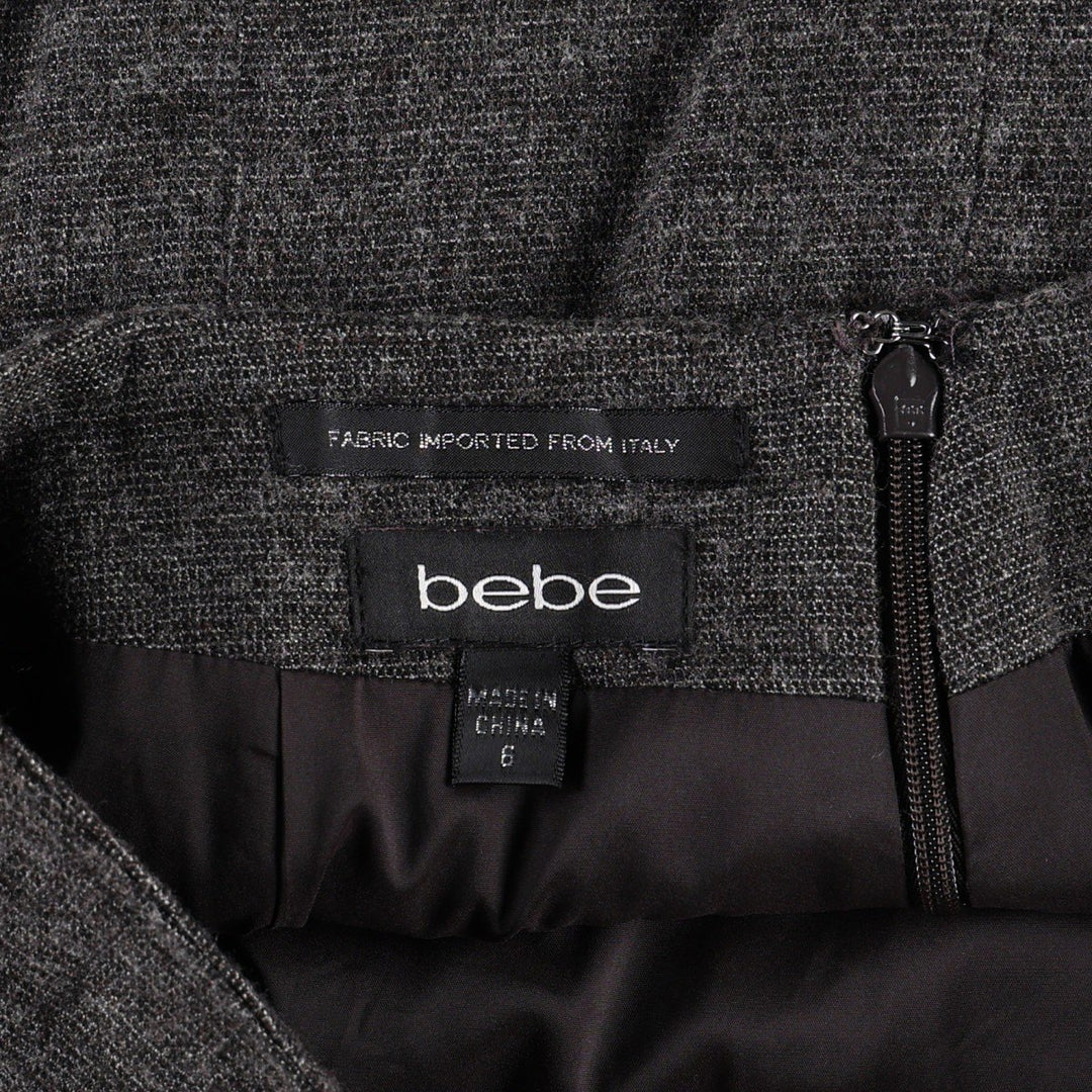 BEBE Frill Half-Length Tight Skirt, Women's Size M (approx.) Viscose gray type Vintage Second Hand