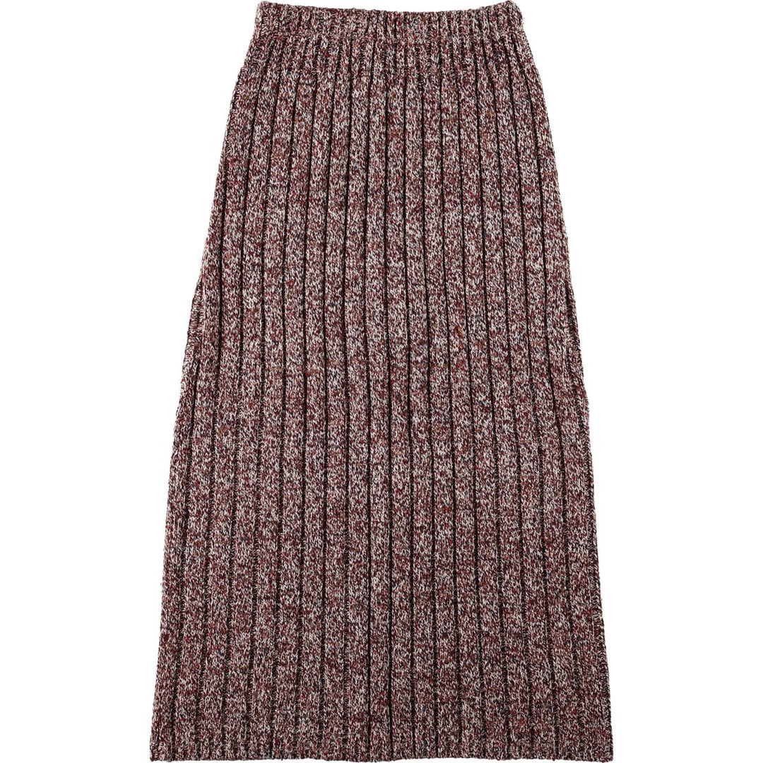Marisa Christina Half-Length Ribbed Knit Skirt (Women's Size XS) silk wine-red Vintage Second Hand