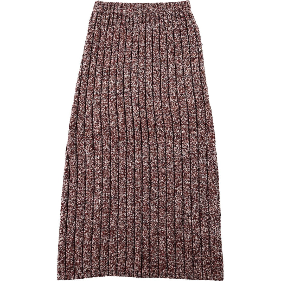 Marisa Christina Half-Length Ribbed Knit Skirt (Women's Size XS) silk wine-red Vintage Second Hand
