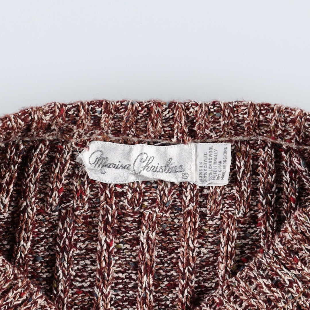 Marisa Christina Half-Length Ribbed Knit Skirt (Women's Size XS) silk wine-red Vintage Second Hand
