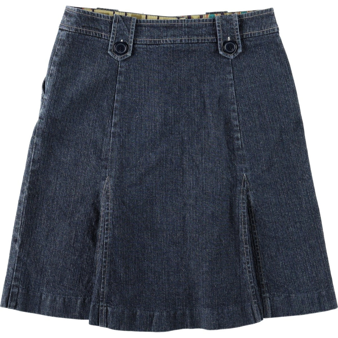 WORK TO WEEKEND Denim Half-Length Flare Skirt (Women's Size L) cotton Navy blue Vintage Second Hand