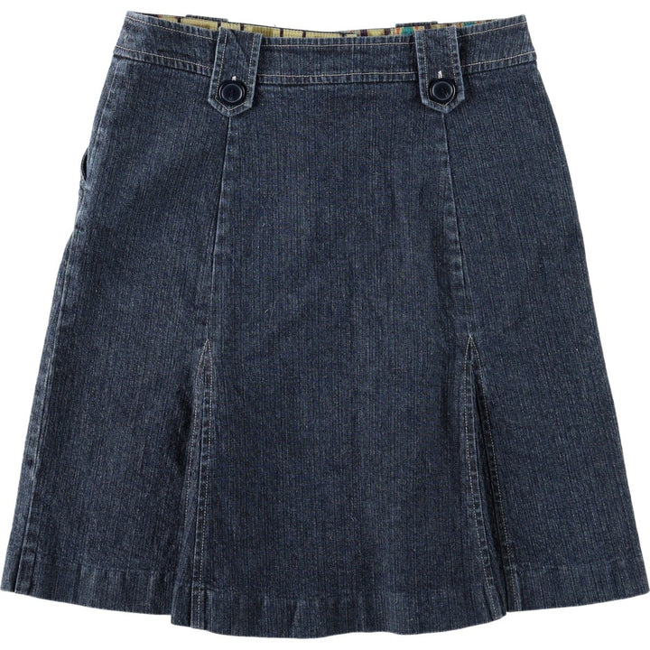 WORK TO WEEKEND Denim Half-Length Flare Skirt (Women's Size L) cotton Navy blue Vintage Second Hand